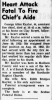 Heart attack fatal to Chief's aide 1957 Heart attack fatal to Chief's aide 1957