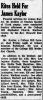 Rites held for James Kaylor 1953 Rites held for James Kaylor 1953
