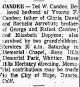 Obituary: Ted W. Candee 1968 Obituary: Ted W. Candee 1968